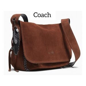 Coach Brown Suede Dakota Whipstitch Crossbody Messenger Bag 33949
